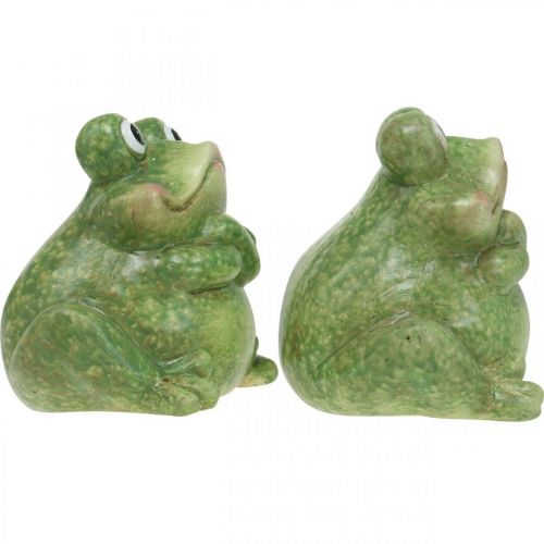 Artículo Pareja de ranas de cerámica, pareja de ranas de cerámica, decoración de verano 14cm 2pcs