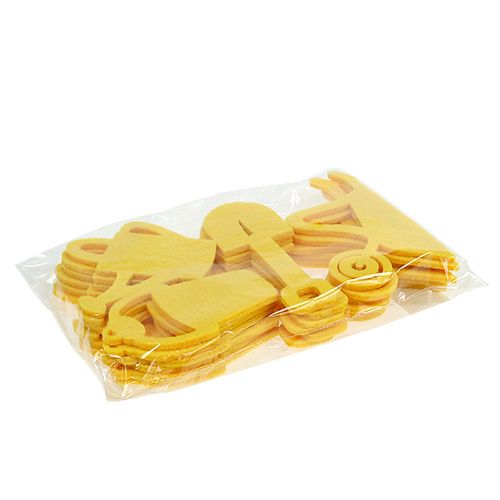 Artículo Herramientas de jardín fieltro amarillo 24pcs