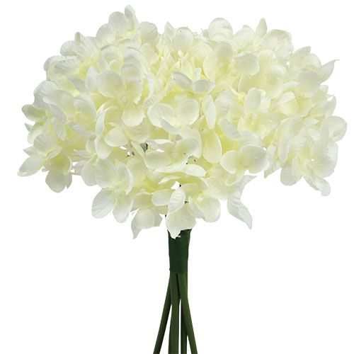  Ramo de hortensias flores artificiales blancas L27cm -  comprar barato en línea