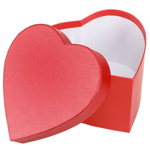 Caja de regalo corazón decoración de papel rojo 14×14,5cm H9cm 3ud