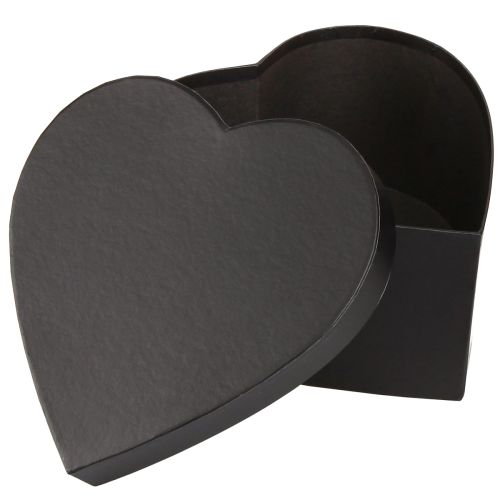 Caja de regalo corazón caja de papel negro 18×18cm H10cm 2ud