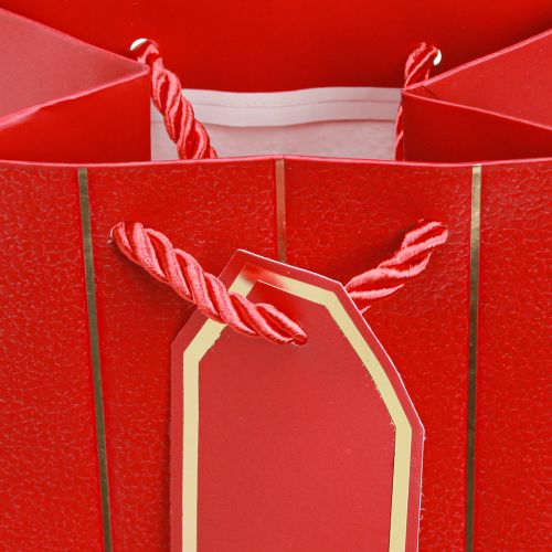 Artículo Bolsa regalo bolsa botella papel rojo oro 9×12×36cm 1ud