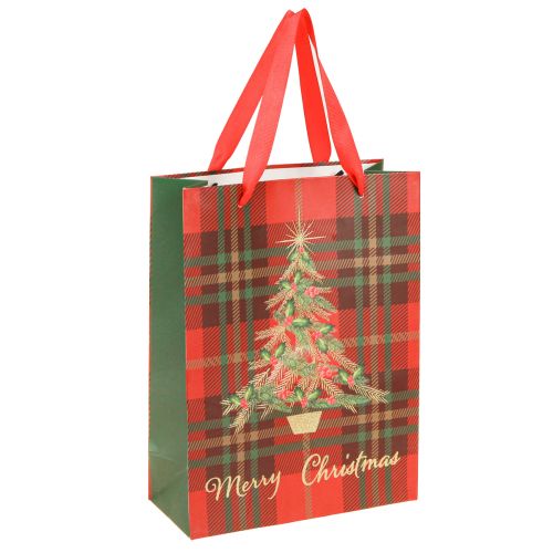 Floristik24 Bolsas de regalo árbol de Navidad rojo verde 18x24cm 10ud