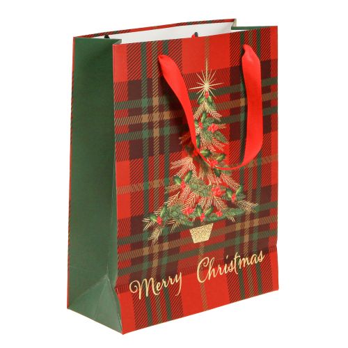 Artículo Bolsas de regalo árbol de Navidad rojo verde 18x24cm 10ud