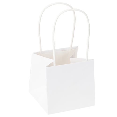 Artículo Bolsas de regalo con asas papel oro blanco 8,5×8,5×8cm 12uds