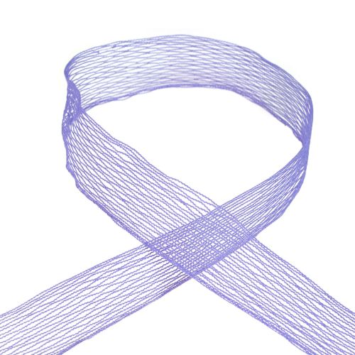 Artículo Cinta de malla, cinta de rejilla, cinta decorativa, violeta, reforzada con alambre, 50 mm, 10 m