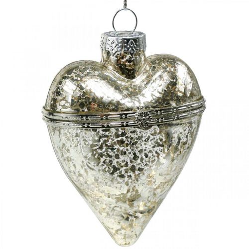 Floristik24 Adornos para arbol de navidad corazon deco corazon de cristal para rellenar antiguo 7cm