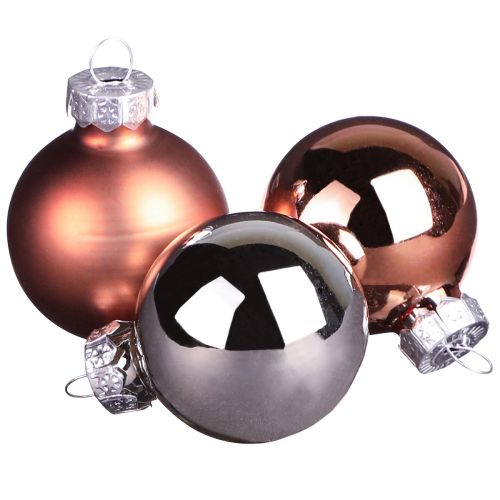 Artículo Bolas de cristal árbol Navidad plata albaricoque Ø4cm 24 piezas