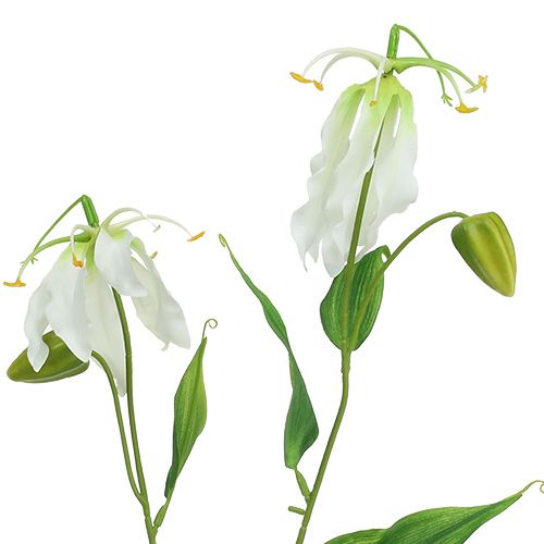 Floristik24 Gloriosa blanca artificial 84cm 3uds