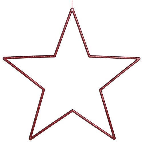 Floristik24 Estrellas decorativas grandes rojas para colgar estrellas con purpurina 24cm 6uds