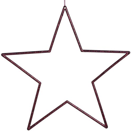 Floristik24 Estrellas decorativas grandes para colgar Berry Glitter 24cm 6uds