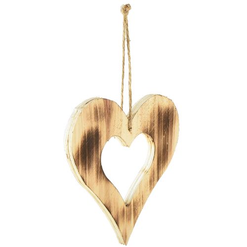Artículo Colgador decorativo corazones de madera corazón en corazón flameado 15×15cm 4ud