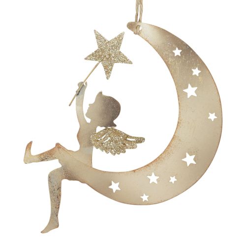 Artículo Ángel colgante estrella decoración navideña para colgar H19cm 2 piezas