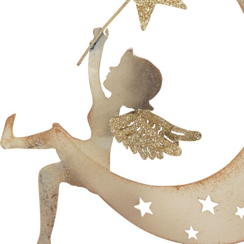 Artículo Ángel colgante estrella decoración navideña para colgar H19cm 2 piezas