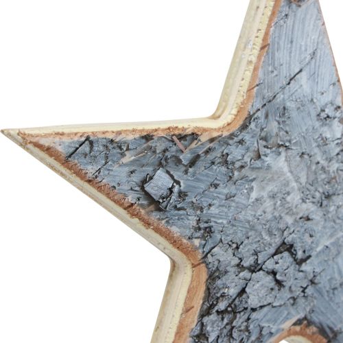 Artículo Decoración de estrellas de madera percha decorativa decoración rústica madera blanca Ø15cm