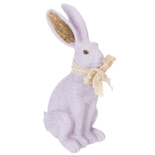 Artículo Figura decorativa de conejito de Pascua con lazo para una elegante decoración de Pascua en el hogar, 27 cm.