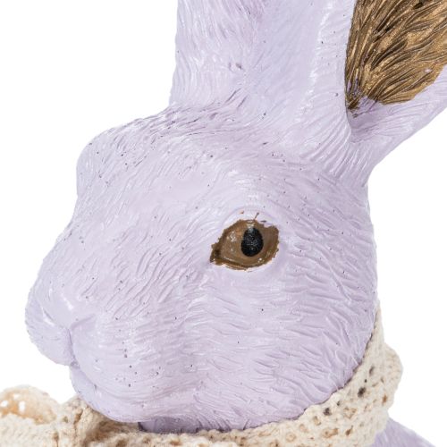 Artículo Figura decorativa de conejito de Pascua con lazo para una elegante decoración de Pascua en el hogar, 27 cm.
