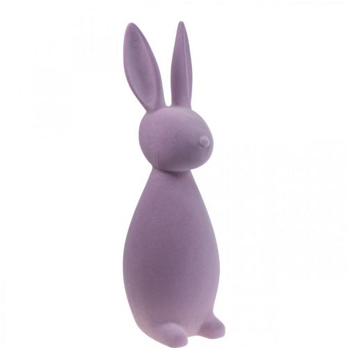 Artículo Conejito decorativo Conejito de Pascua decorativo flocado lila violeta Al.47cm