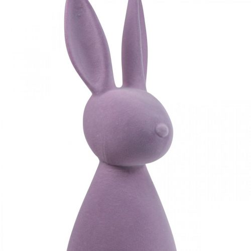 Artículo Conejito decorativo Conejito de Pascua decorativo flocado lila violeta Al.47cm