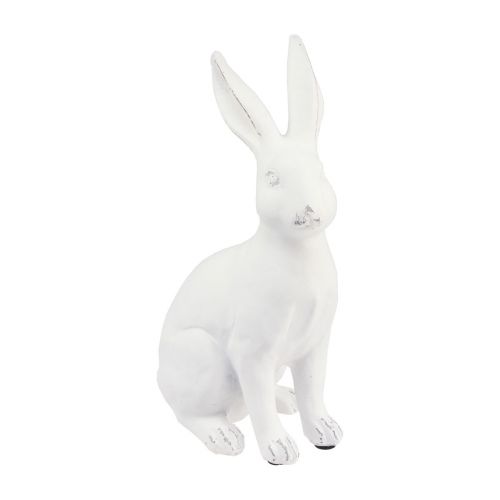 Artículo Conejito sentado conejito decorativo decoración de Pascua piedra artificial blanca Al. 22 cm