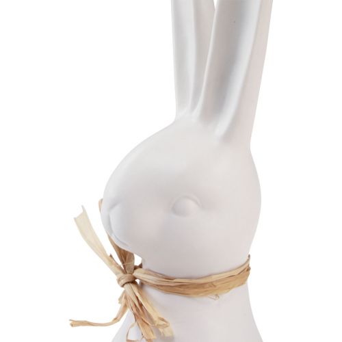 Artículo Decoración cabeza de conejo conejito de Pascua conejo blanco cerámica 17cm