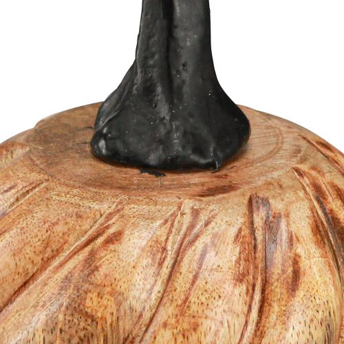 Artículo Calabaza de madera con mango de metal negro natural Ø9,5cm H11cm