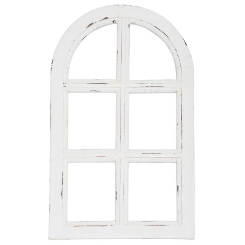 Artículo Decoración de madera shabby chic marco de ventana decorativo madera blanco 29,5×48cm