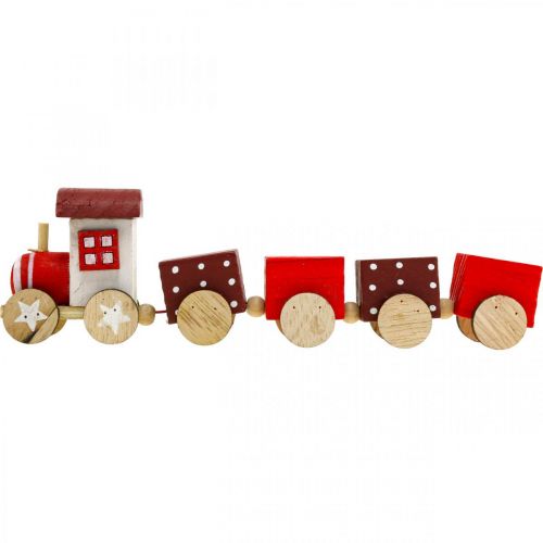 Artículo Tren de madera deco tren navideño rojo L20cm H6cm 2pcs