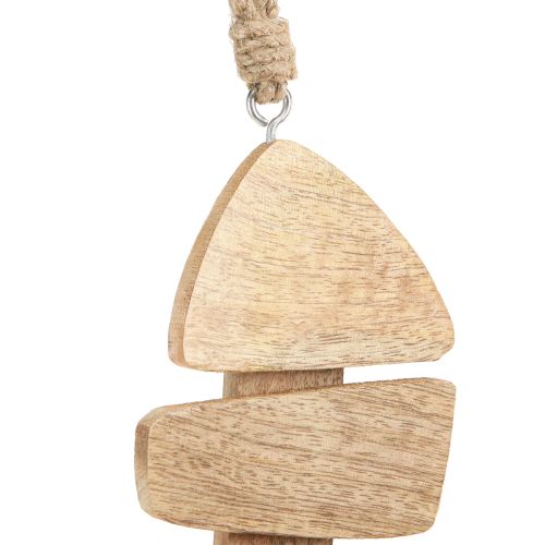 Artículo Pez de madera para colgar yute marítimo natural 27cmx2cmx10cm