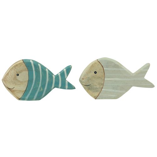 Artículo Decoración de mesa de pescado de madera soporte de pescado madera 15×8cm 2 piezas