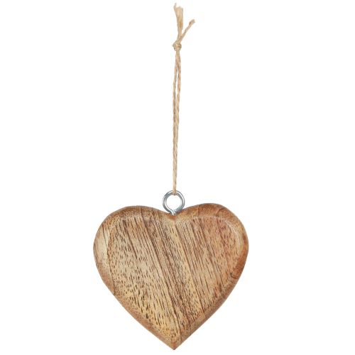 Artículo Corazón decorativo de madera para colgar natural 7cm 12uds