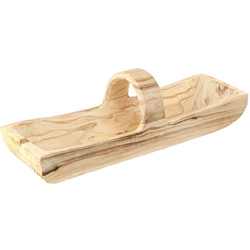 Cesta de madera con asa Madera de Paulownia 56×16cm H16cm