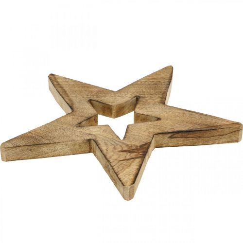 Artículo Estrella de madera flameada De pie decoración de madera Navidad 28cm