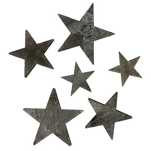 Floristik24 Estrella de madera para esparcir gris 2,7-5cm 72 uds.