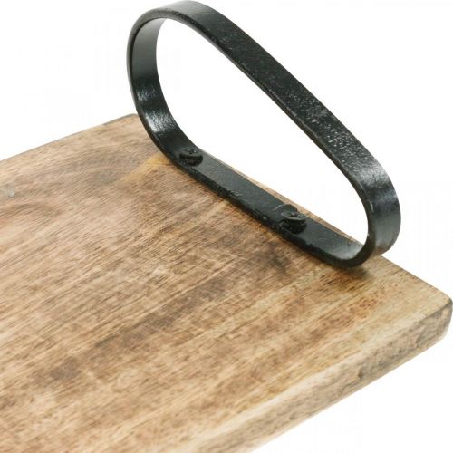 Artículo Bandeja de madera, bandeja decorativa con asas de metal, decoración de mesa L44cm