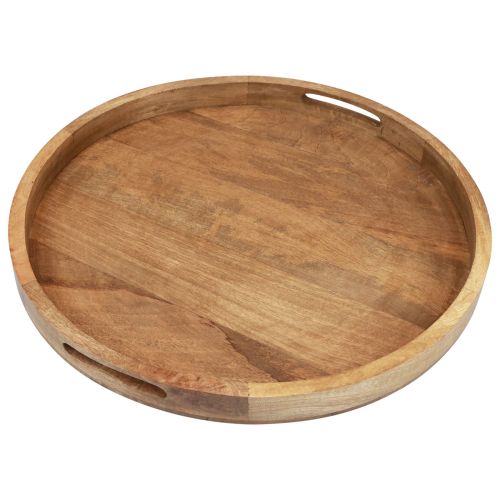 Artículo Bandeja de madera bandeja redonda para servir madera de mango natural Ø48cm H4cm