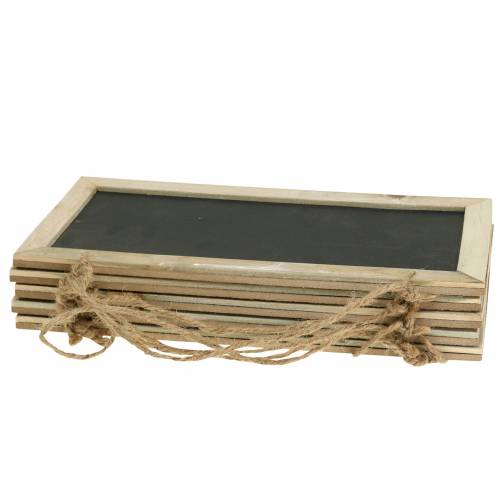 Artículo Pizarra con borde de madera para colgar natural 30x15cm 5pcs