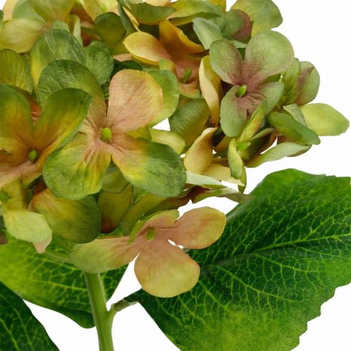  Hortensia artificial Verde, Flor artificial amarilla Al. 35  cm - comprar barato en línea