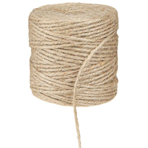 Hilo de yute, cordón de yute, rollo natural de 3 mm con 100 m × 2 piezas