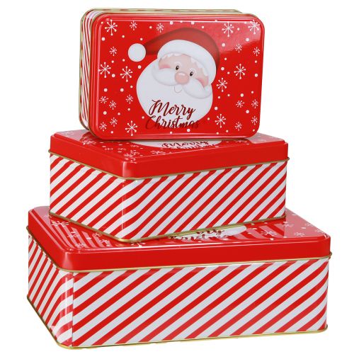 Floristik24 Latas de galletas navideñas Feliz Navidad L12-19cm juego de 3