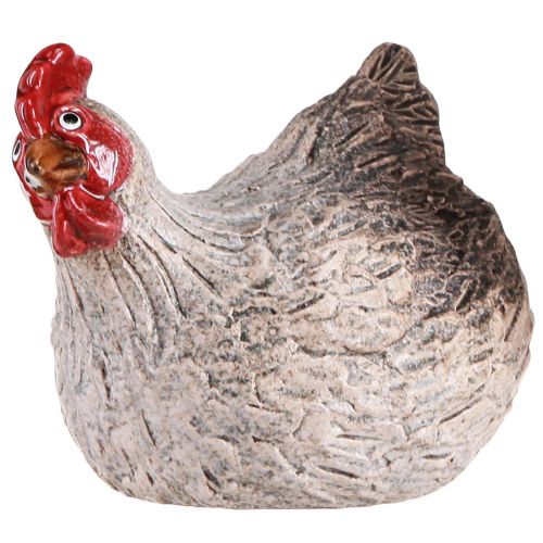 Artículo Figura decorativa cerámica decorativa gallina divertida Pascua 16×12×12cm