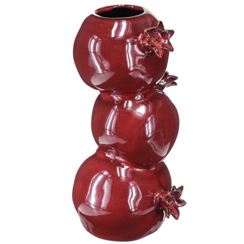 Jarrón de cerámica florero de granada rojo oscuro Al. 23,5 cm