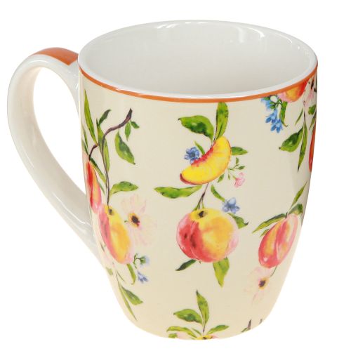 Artículo Taza de cerámica taza de melocotones decoración de cerámica H10,5cm 2 piezas