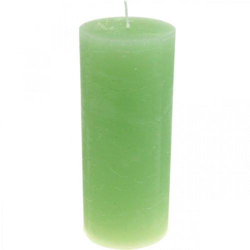 Velas de pilar unicolor verde claro 85×200mm 2ud