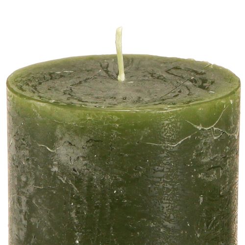 Artículo Velas verde 3 colores pilares lisos 70x100mm 12uds