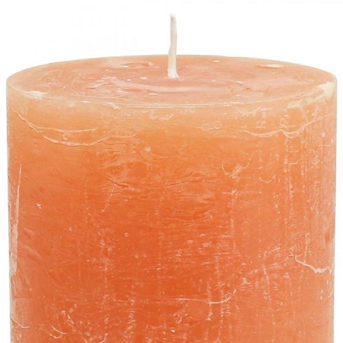 Artículo Velas de colores lisos Velas de pilar Naranja Melocotón 85×120mm 2ud