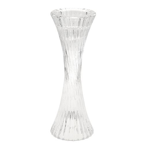 Floristik24 Portavelas de vidrio transparente con ranuras para candelabros H20cm 2 piezas