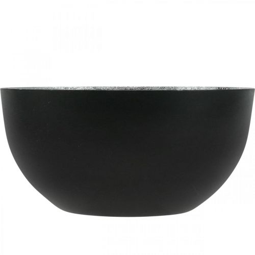 Artículo Candelero Negro Plata Candelero Ø13cm H6.5cm