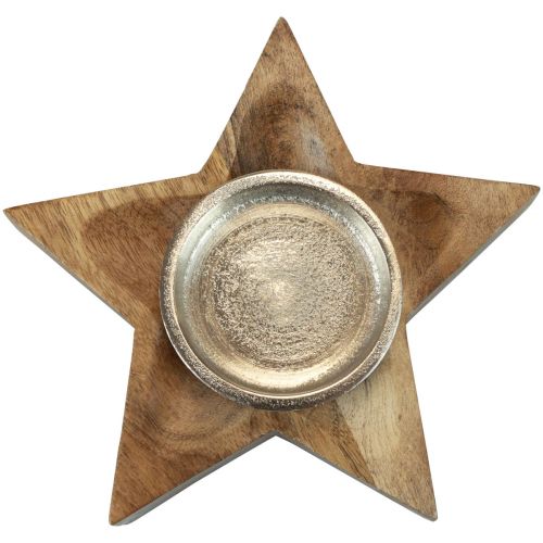 Artículo Portavelas portavelas de madera estrella 15x15x5cm 2uds