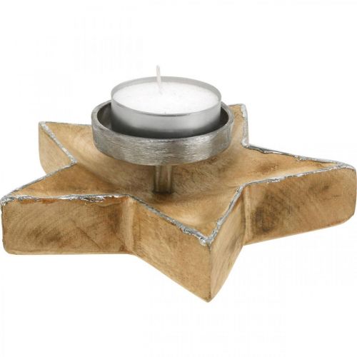 Artículo Candelero, decoración de mesa Navidad, candelero estrella H7cm Ø20cm/6.5cm